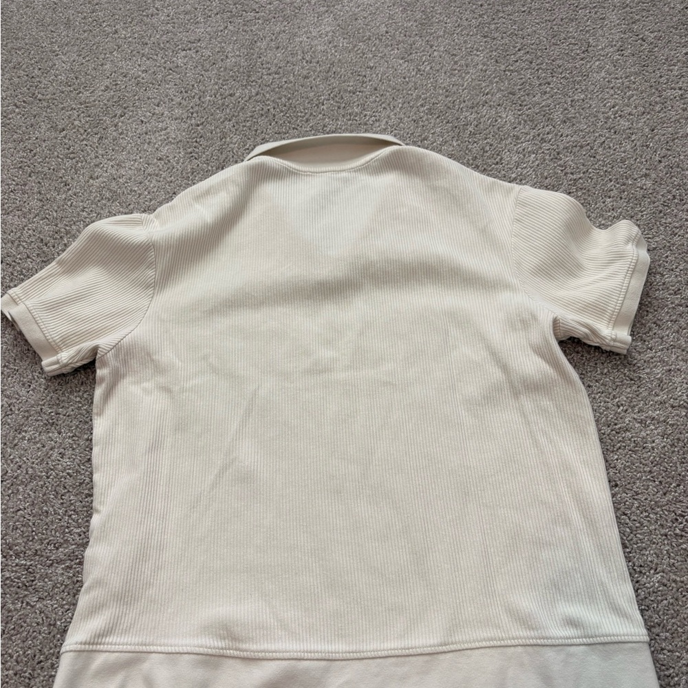 Zara Black and Cream Ribbed Polo Tops - Picture 5 of 11